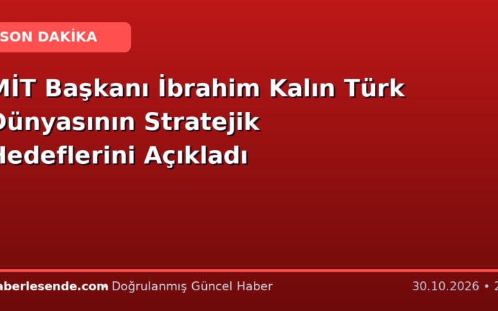MİT Başkanı İbrahim Kalın Türk Dünyasının Stratejik Hedeflerini Açıkladı