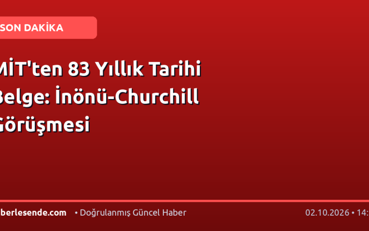 MİT'ten 83 Yıllık Tarihi Belge: İnönü-Churchill Görüşmesi