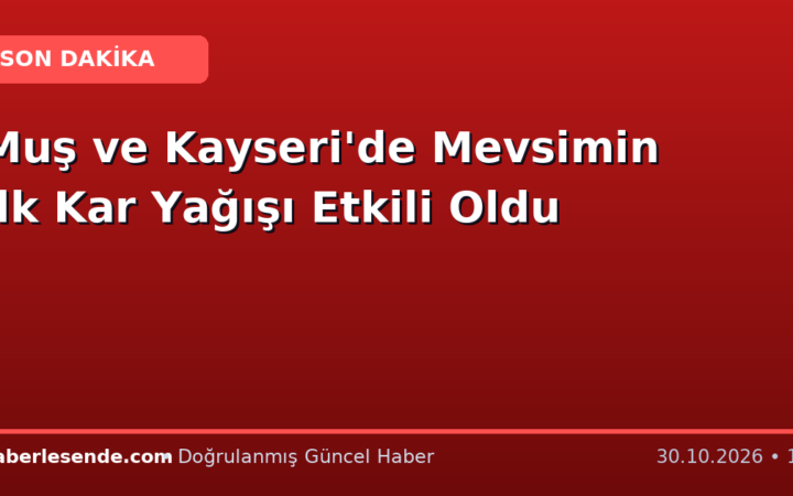 Muş ve Kayseri'de Mevsimin İlk Kar Yağışı Etkili Oldu
