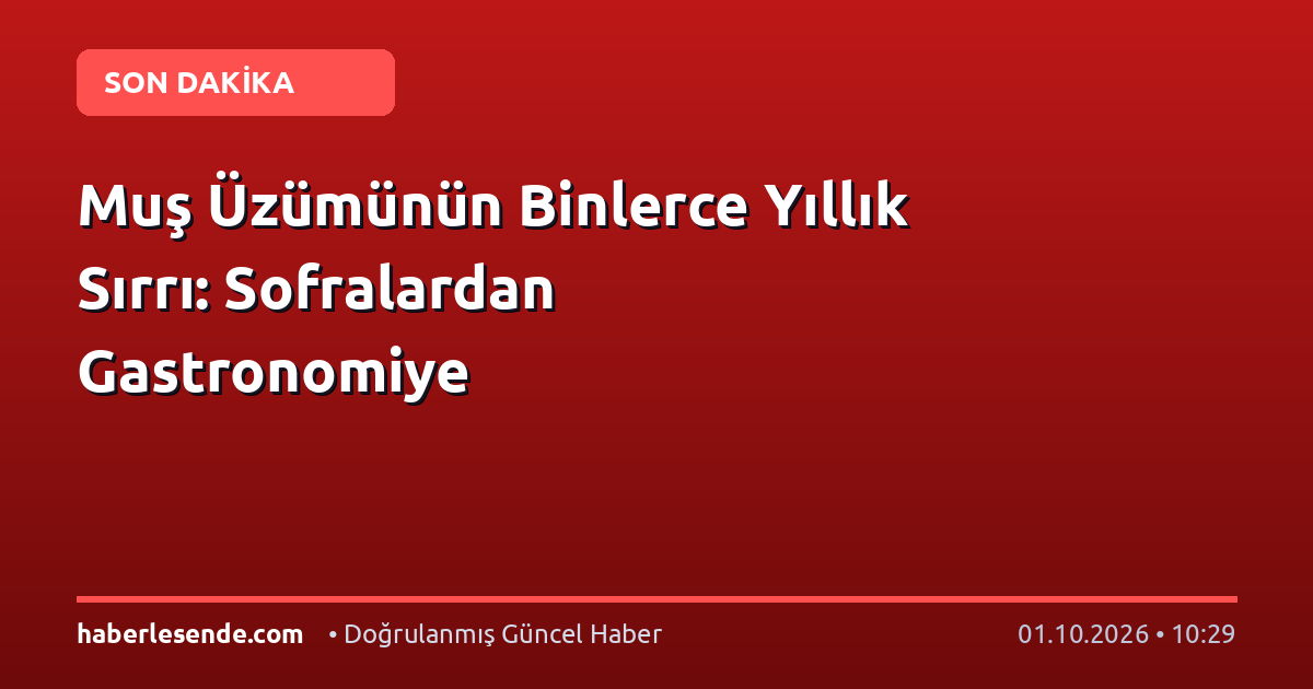 Muş Üzümünün Binlerce Yıllık Sırrı: Sofralardan Gastronomiye