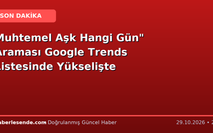Muhtemel Aşk Hangi Gün" Araması Google Trends Listesinde Yükselişte