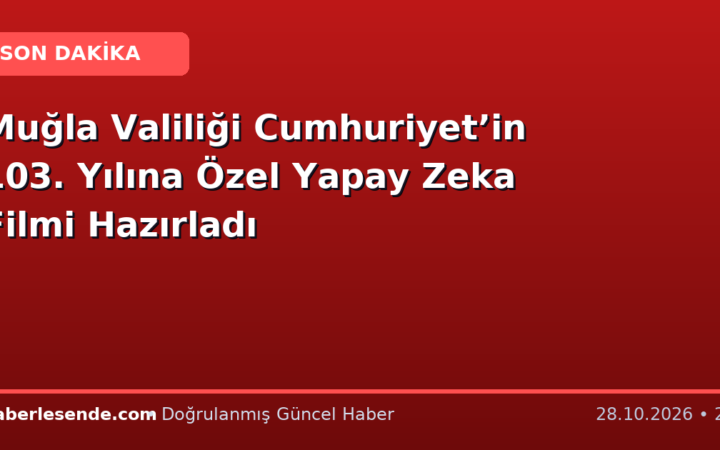 Muğla Valiliği Cumhuriyet’in 103. Yılına Özel Yapay Zeka Filmi Hazırladı