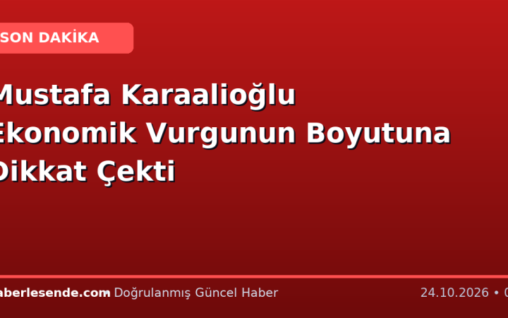 Mustafa Karaalioğlu Ekonomik Vurgunun Boyutuna Dikkat Çekti