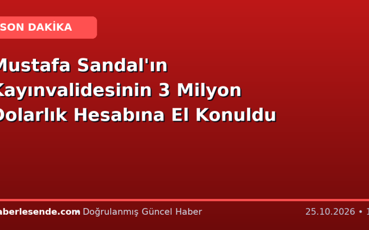 Mustafa Sandal'ın Kayınvalidesinin 3 Milyon Dolarlık Hesabına El Konuldu