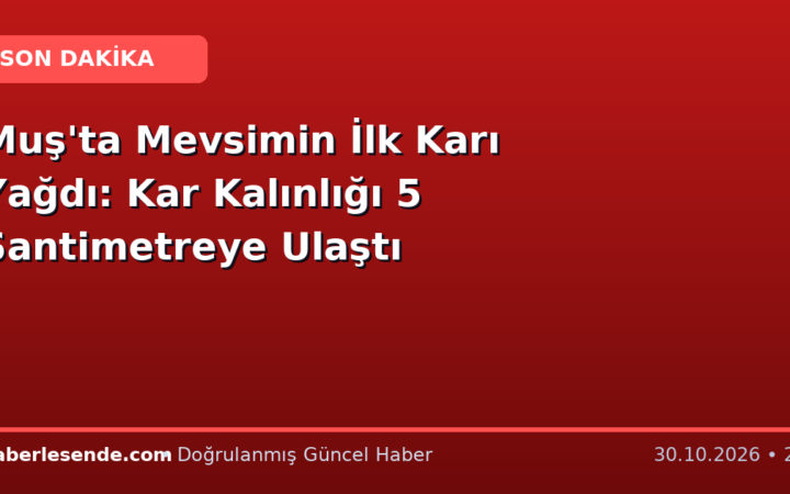 Muş'ta Mevsimin İlk Karı Yağdı: Kar Kalınlığı 5 Santimetreye Ulaştı