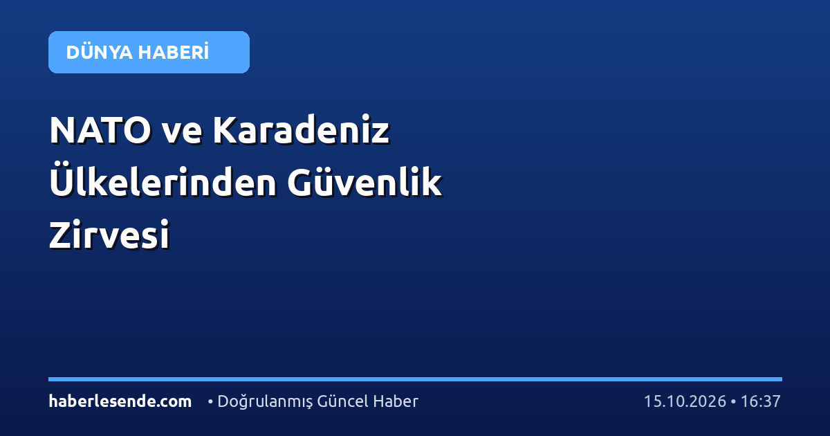 NATO ve Karadeniz Ülkelerinden Güvenlik Zirvesi