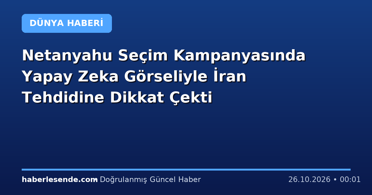 Netanyahu Seçim Kampanyasında Yapay Zeka Görseliyle İran Tehdidine Dikkat Çekti