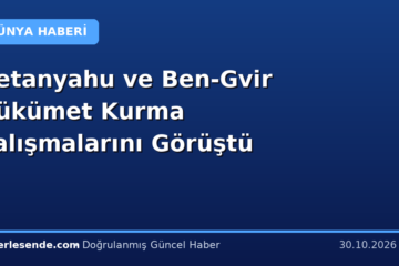 Netanyahu ve Ben-Gvir Hükümet Kurma Çalışmalarını Görüştü