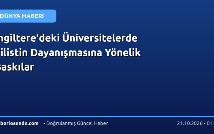 İngiltere'deki Üniversitelerde Filistin Dayanışmasına Yönelik Baskılar