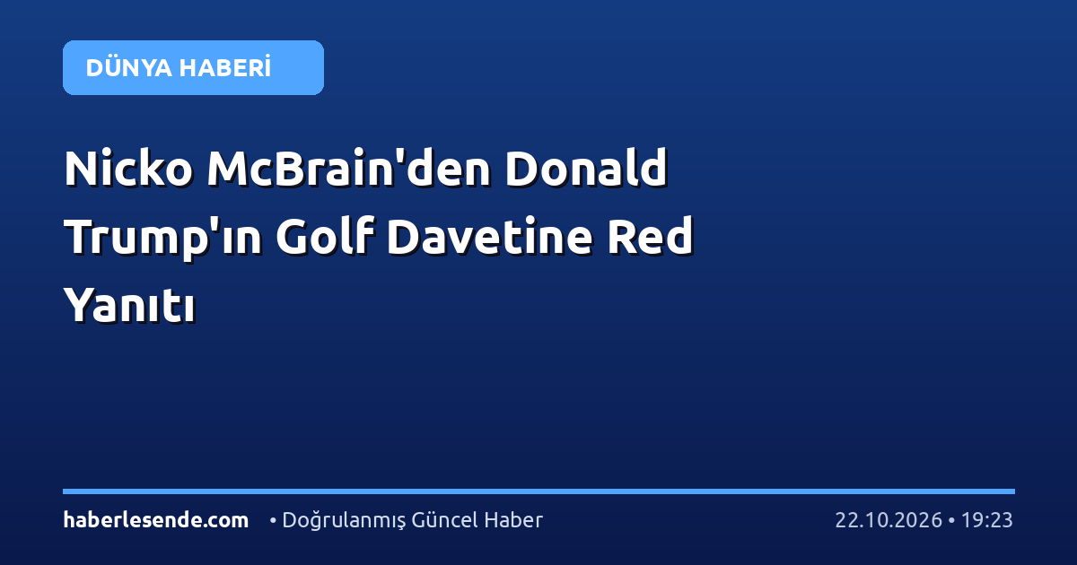 Nicko McBrain'den Donald Trump'ın Golf Davetine Red Yanıtı