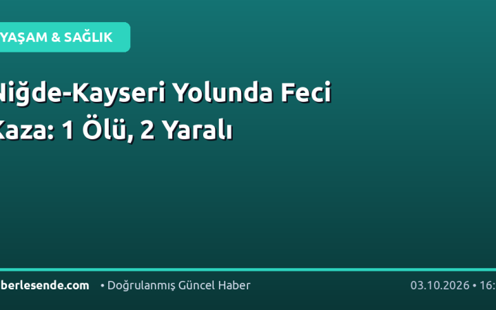 Niğde-Kayseri Yolunda Feci Kaza: 1 Ölü, 2 Yaralı
