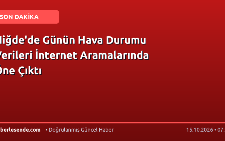 Niğde'de Günün Hava Durumu Verileri İnternet Aramalarında Öne Çıktı
