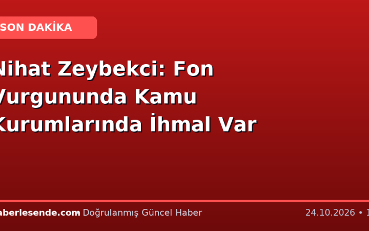Nihat Zeybekci: Fon Vurgununda Kamu Kurumlarında İhmal Var