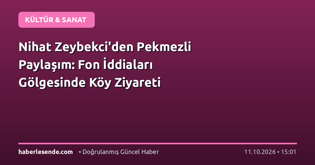 Nihat Zeybekci'den Pekmezli Paylaşım: Fon İddiaları Gölgesinde Köy Ziyareti