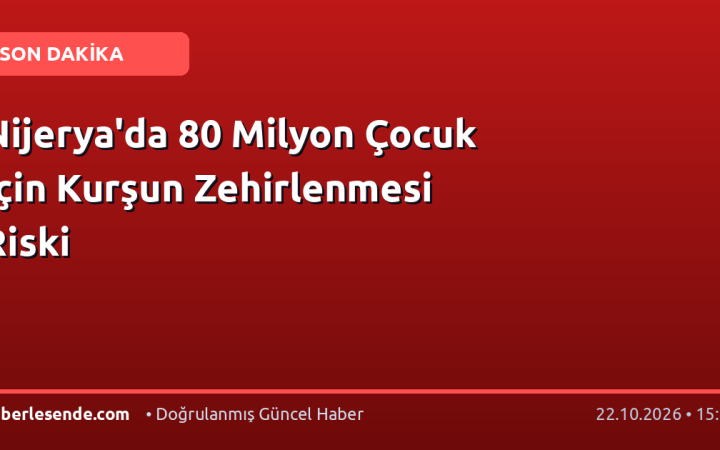 Nijerya'da 80 Milyon Çocuk İçin Kurşun Zehirlenmesi Riski