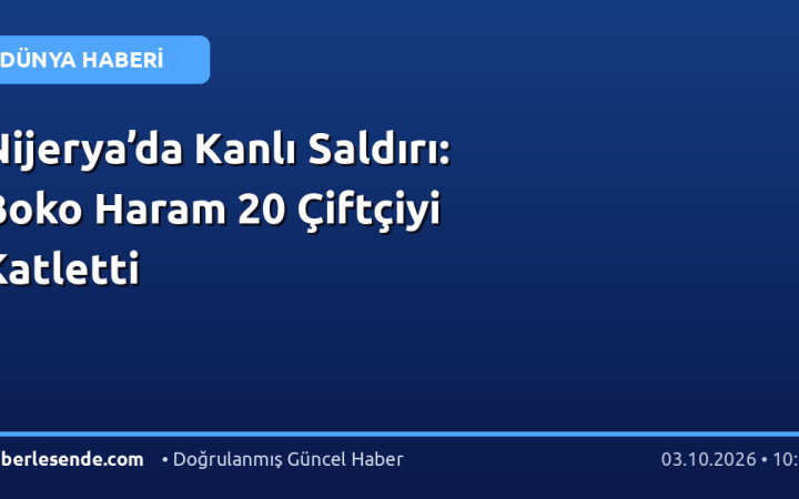 Nijerya’da Kanlı Saldırı: Boko Haram 20 Çiftçiyi Katletti