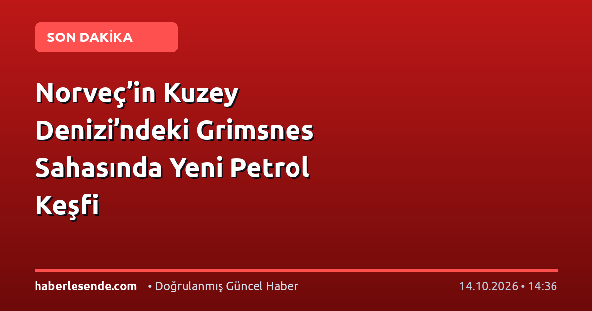 Norveç’in Kuzey Denizi’ndeki Grimsnes Sahasında Yeni Petrol Keşfi