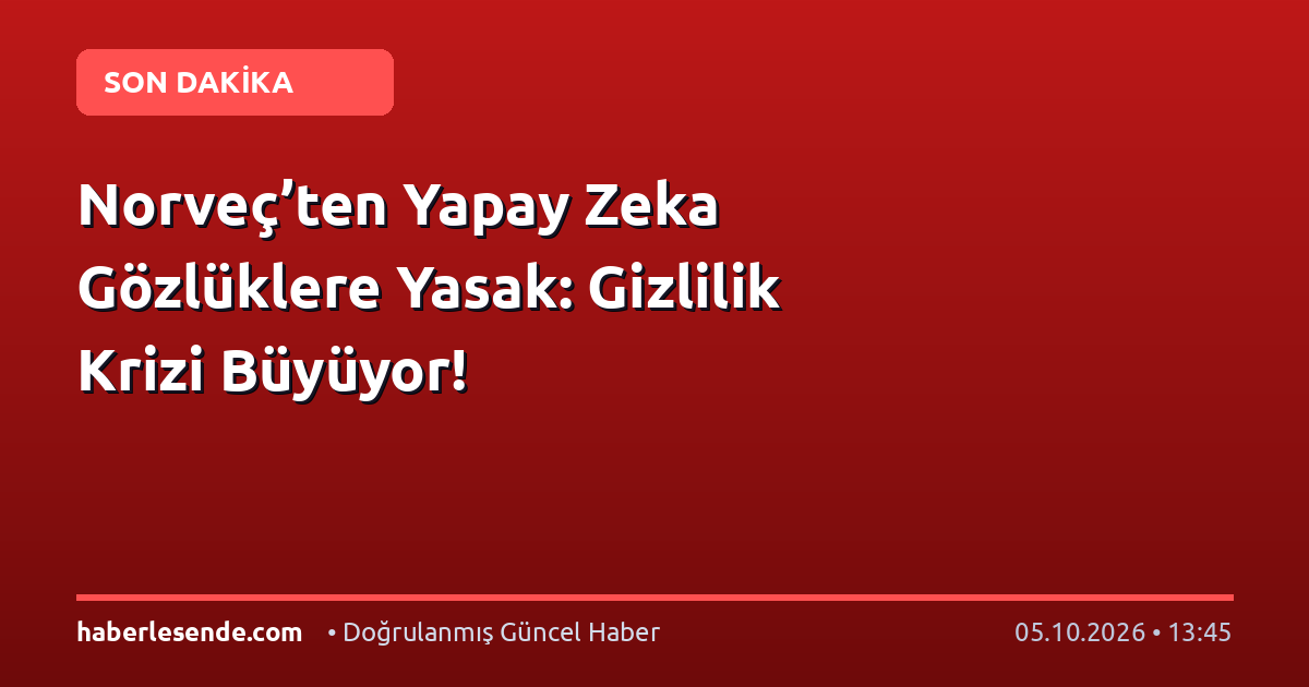 Norveç’ten Yapay Zeka Gözlüklere Yasak: Gizlilik Krizi Büyüyor!