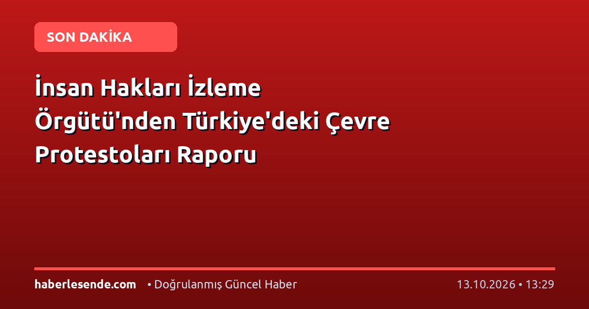 İnsan Hakları İzleme Örgütü'nden Türkiye'deki Çevre Protestoları Raporu
