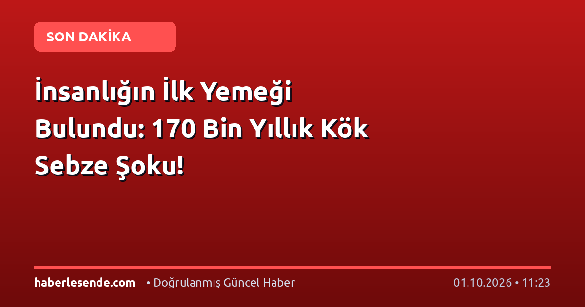 İnsanlığın İlk Yemeği Bulundu: 170 Bin Yıllık Kök Sebze Şoku!
