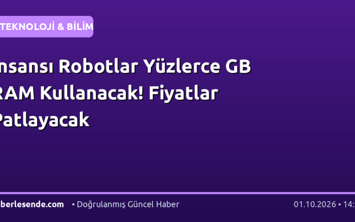 İnsansı Robotlar Yüzlerce GB RAM Kullanacak! Fiyatlar Patlayacak