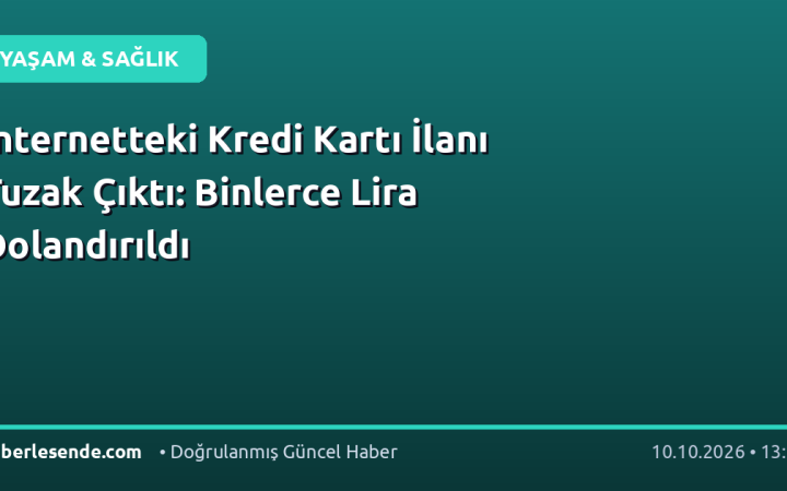 İnternetteki Kredi Kartı İlanı Tuzak Çıktı: Binlerce Lira Dolandırıldı