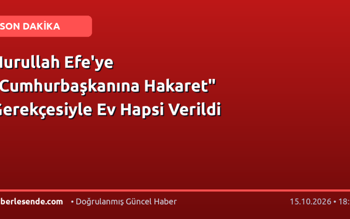Nurullah Efe'ye "Cumhurbaşkanına Hakaret" Gerekçesiyle Ev Hapsi Verildi