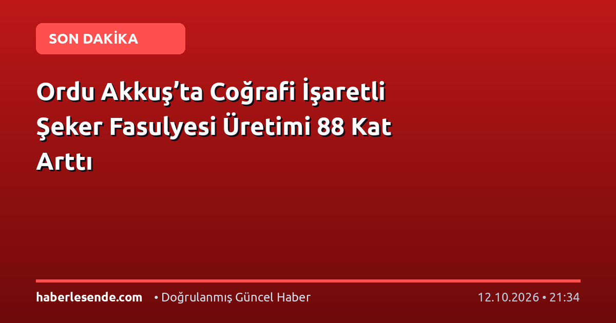 Ordu Akkuş’ta Coğrafi İşaretli Şeker Fasulyesi Üretimi 88 Kat Arttı