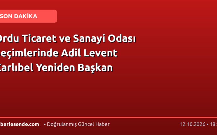 Ordu Ticaret ve Sanayi Odası Seçimlerinde Adil Levent Karlıbel Yeniden Başkan