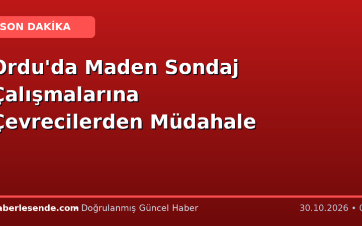 Ordu'da Maden Sondaj Çalışmalarına Çevrecilerden Müdahale