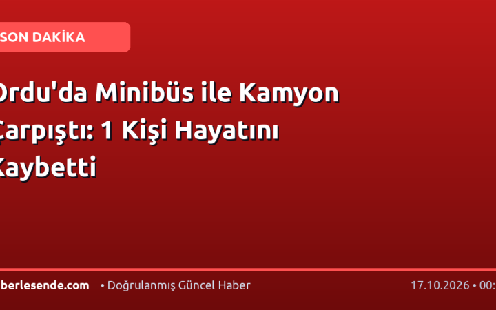 Ordu'da Minibüs ile Kamyon Çarpıştı: 1 Kişi Hayatını Kaybetti