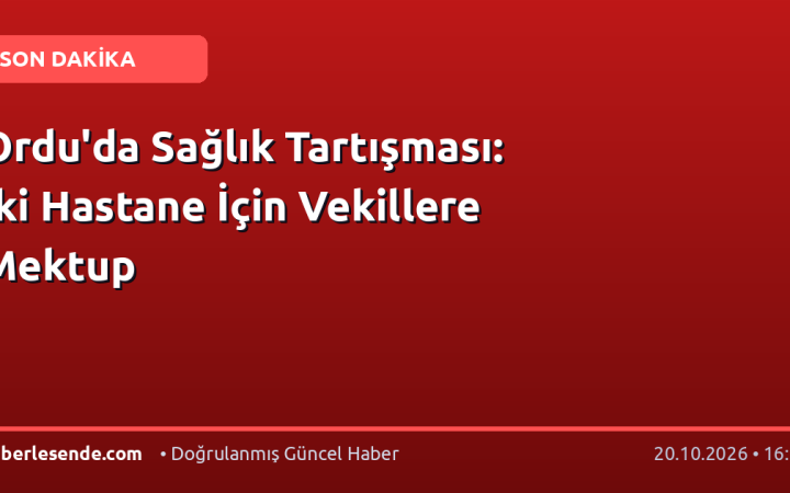 Ordu'da Sağlık Tartışması: İki Hastane İçin Vekillere Mektup