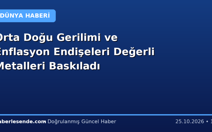 Orta Doğu Gerilimi ve Enflasyon Endişeleri Değerli Metalleri Baskıladı