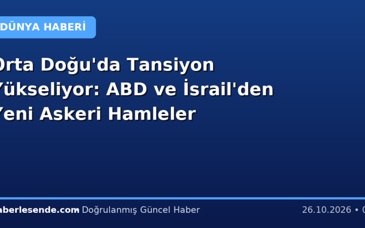 Orta Doğu'da Tansiyon Yükseliyor: ABD ve İsrail'den Yeni Askeri Hamleler
