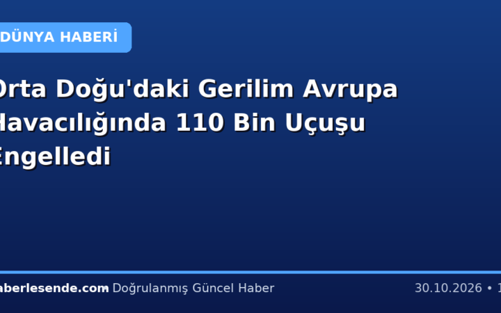 Orta Doğu'daki Gerilim Avrupa Havacılığında 110 Bin Uçuşu Engelledi