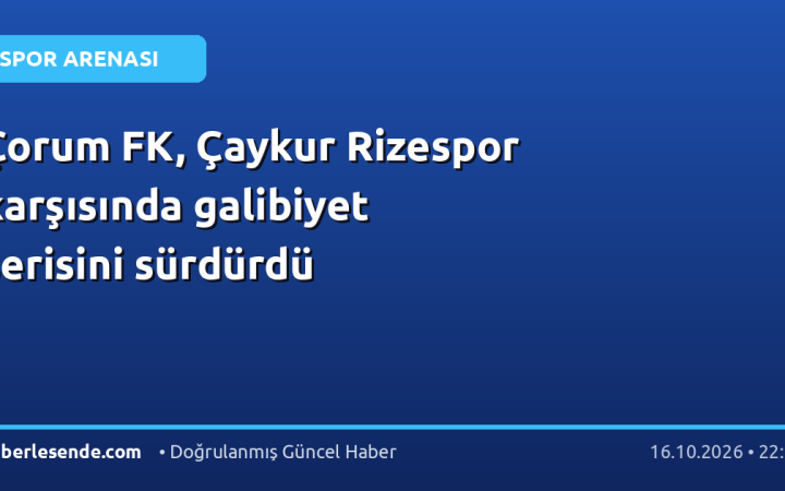 Çorum FK, Çaykur Rizespor karşısında galibiyet serisini sürdürdü