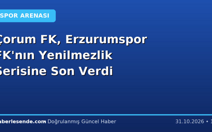 Çorum FK, Erzurumspor FK'nın Yenilmezlik Serisine Son Verdi