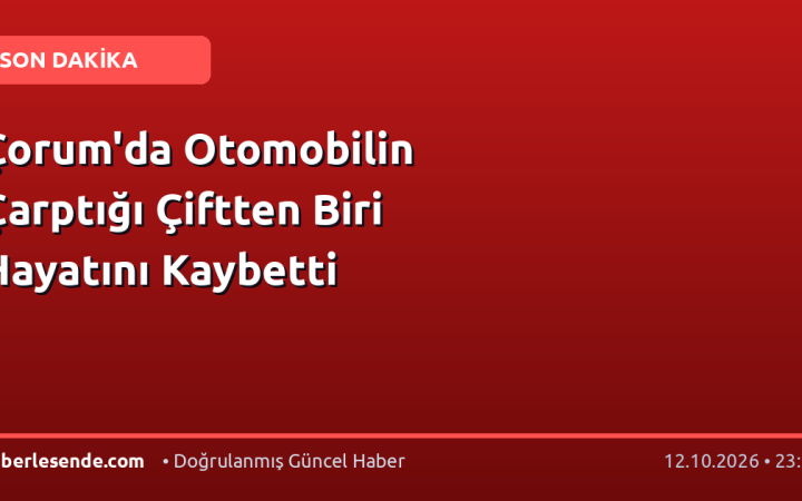 Çorum'da Otomobilin Çarptığı Çiftten Biri Hayatını Kaybetti