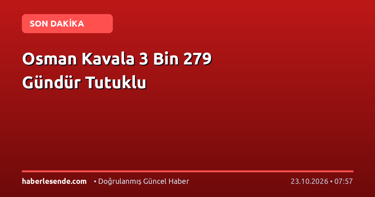 Osman Kavala 3 Bin 279 Gündür Tutuklu