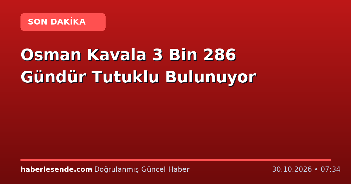 Osman Kavala 3 Bin 286 Gündür Tutuklu Bulunuyor