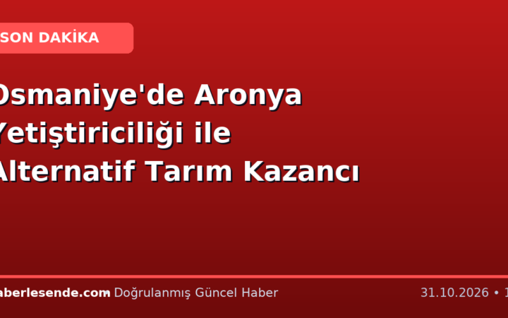 Osmaniye'de Aronya Yetiştiriciliği ile Alternatif Tarım Kazancı