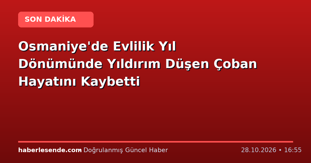 Osmaniye'de Evlilik Yıl Dönümünde Yıldırım Düşen Çoban Hayatını Kaybetti