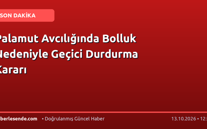 Palamut Avcılığında Bolluk Nedeniyle Geçici Durdurma Kararı