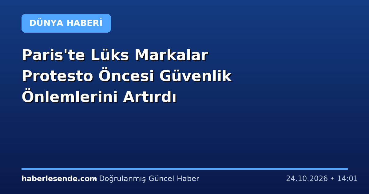Paris'te Lüks Markalar Protesto Öncesi Güvenlik Önlemlerini Artırdı
