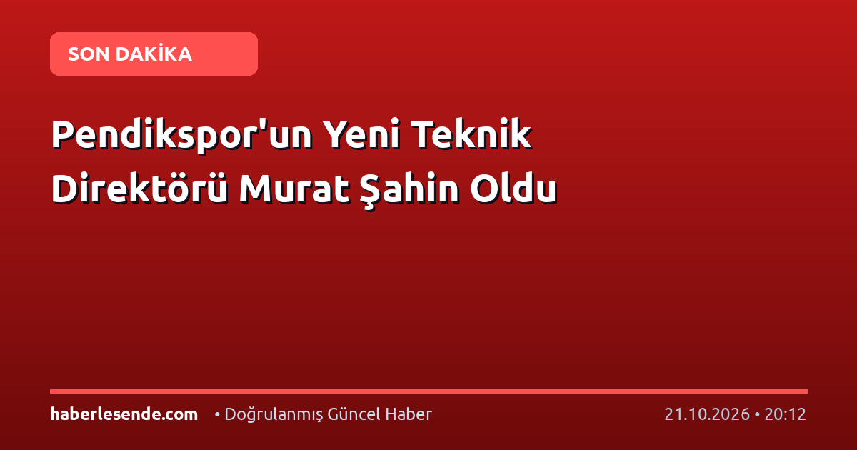Pendikspor'un Yeni Teknik Direktörü Murat Şahin Oldu
