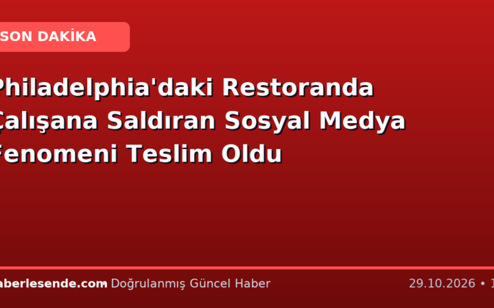 Philadelphia'daki Restoranda Çalışana Saldıran Sosyal Medya Fenomeni Teslim Oldu
