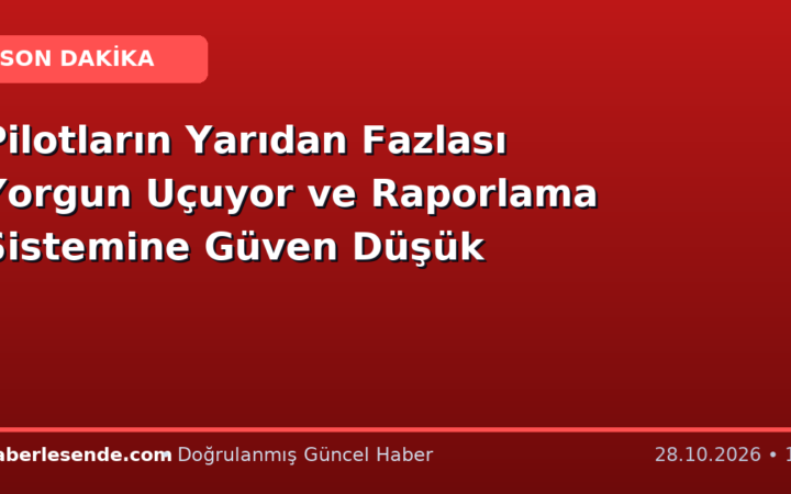 Pilotların Yarıdan Fazlası Yorgun Uçuyor ve Raporlama Sistemine Güven Düşük
