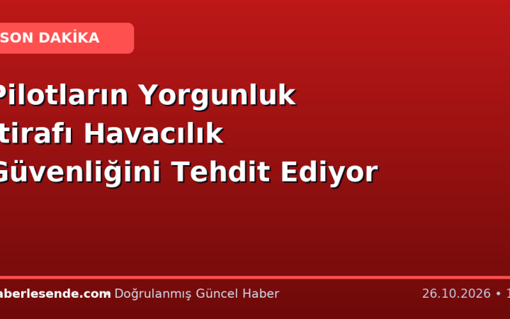 Pilotların Yorgunluk İtirafı Havacılık Güvenliğini Tehdit Ediyor