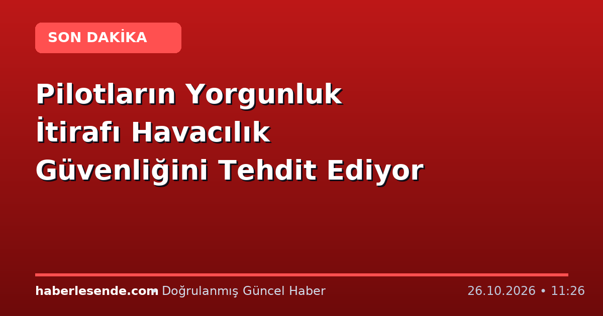 Pilotların Yorgunluk İtirafı Havacılık Güvenliğini Tehdit Ediyor