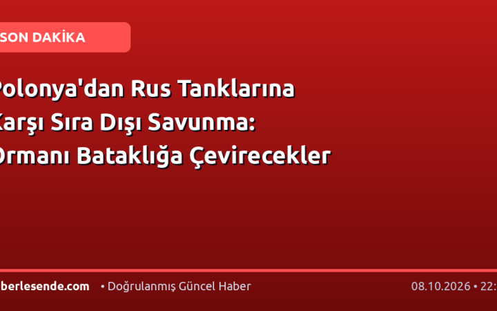 Polonya'dan Rus Tanklarına Karşı Sıra Dışı Savunma: Ormanı Bataklığa Çevirecekler